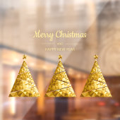 Gouden Geometrie Kerstbomen Zakelijke vakantie Raamsticker (Vel 2)