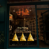 Gouden Geometrie Kerstbomen Zakelijke vakantie Raamsticker