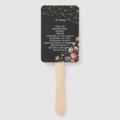 Gouden Geometrisch Huwelijksprogramma Handwaaier (Achterkant)