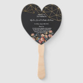 Gouden Geometrisch Huwelijksprogramma Handwaaier (Voorkant)