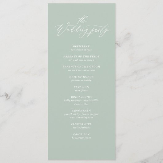 Gouden geometrisch kader bladrijk trouwprogramma programmakaart (Achterkant)