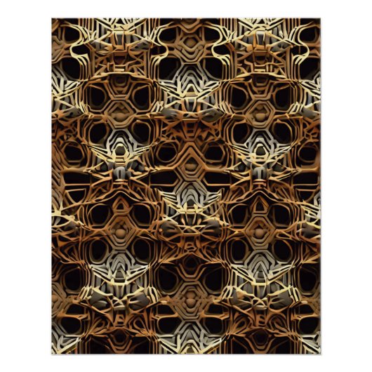 Gouden geometrisch labyrint perfect poster (Voorkant)