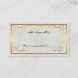 Gouden Geometrisch Lijst Witte Marmeren Trouwtafel Plaatskaartje