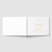 Gouden Geometrisch Monogram Minimalistisch Witte T Gastenboek (Volledig)