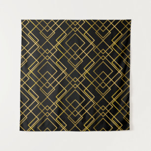 Gouden geometrisch, naadloos ruitpatroon. wandkleed