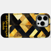 Gouden geometrisch ontwerp op zwart Case-Mate iPhone case (Achterkant (horizontaal))