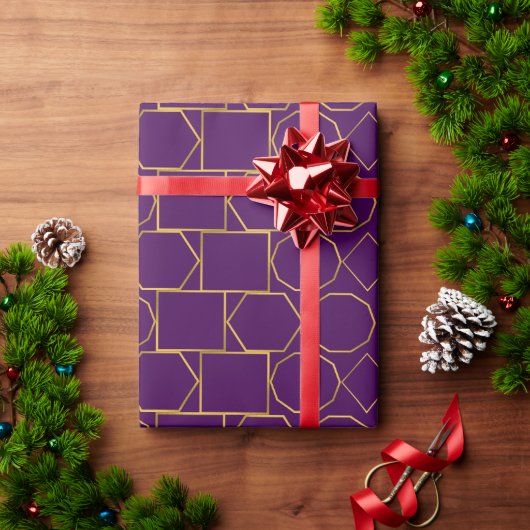 Gouden Geometrisch Patroon Cadeaupapier (Feestdagen Geschenken)