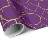 Gouden Geometrisch Patroon Cadeaupapier (Rol Hoek)