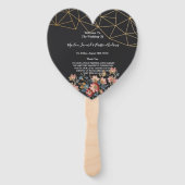 Gouden Geometrisch Trouwprogramma Handwaaier (Voorkant)