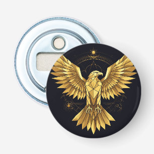 Gouden Geometrische Adelaar Button Flesopener