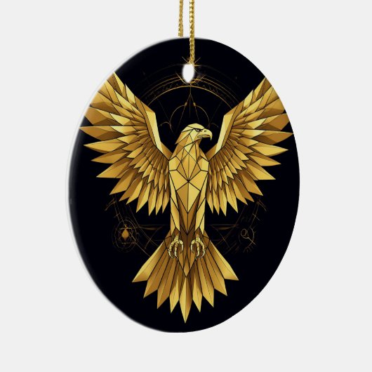 gouden geometrische adelaar keramisch ornament (Rechts)