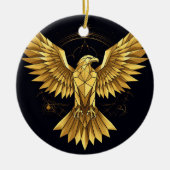 gouden geometrische adelaar keramisch ornament (Voorkant)