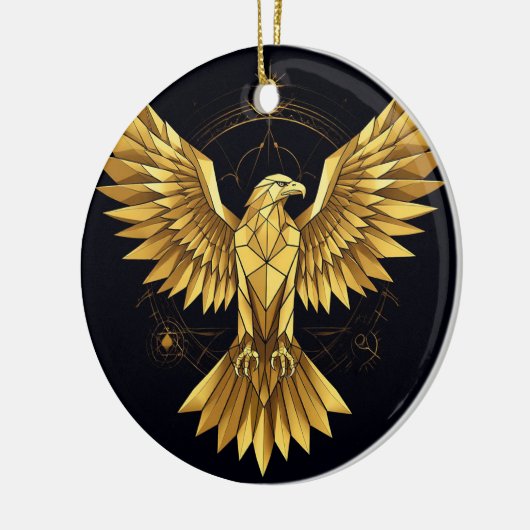gouden geometrische adelaar keramisch ornament (Links)