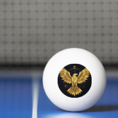 Gouden Geometrische Adelaar Pingpongbal (Net)