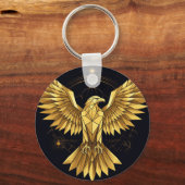 Gouden Geometrische Adelaar Sleutelhanger (Achterkant)