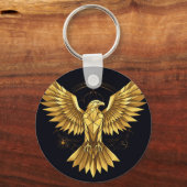 Gouden Geometrische Adelaar Sleutelhanger (Voorkant)