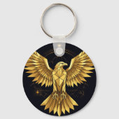 Gouden Geometrische Adelaar Sleutelhanger (Achterkant)