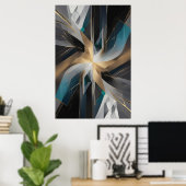 Gouden Geometrische Aurora Poster (Thuiskantoor)