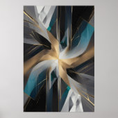 Gouden Geometrische Aurora Poster (Voorkant)
