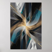 Gouden Geometrische Aurora Poster (Voorkant)
