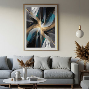 Gouden Geometrische Aurora Poster