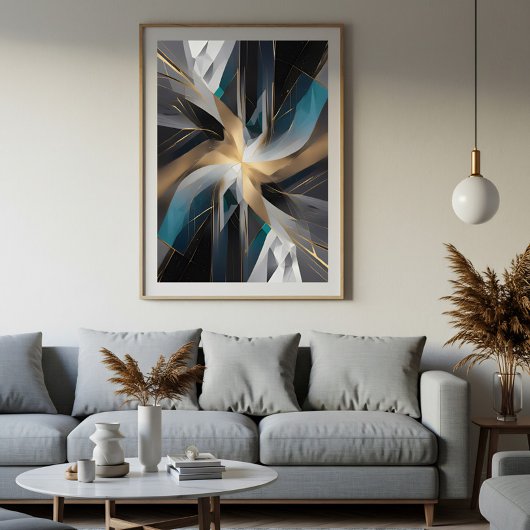 Gouden Geometrische Aurora Poster