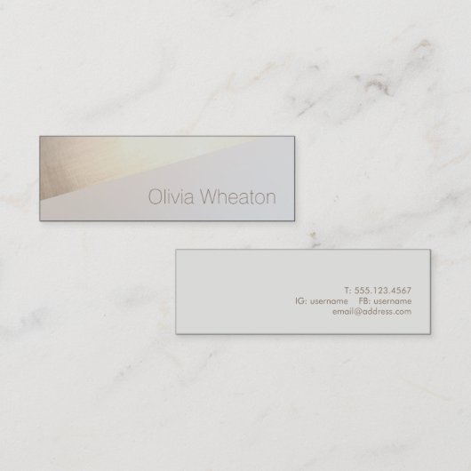 Gouden Geometrische Beauty Salon Hair Stylist Mini Visitekaartje (Voorkant / Achterkant)