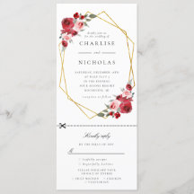 Gouden Geometrische Bloemen Uitnodiging WRSVP