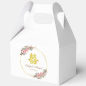 Gouden geometrische bloemenkrans Chinese bruiloft Bedankdoosjes (Voorkant)