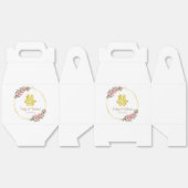 Gouden geometrische bloemenkrans Chinese bruiloft Bedankdoosjes (Ongevouwen)