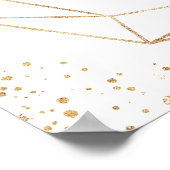 Gouden Geometrische Blush Bloemachtig Bruidsfeest Poster (Hoek)