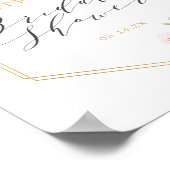 Gouden Geometrische Blush Bloemachtige Bruiloft We Poster (Hoek)