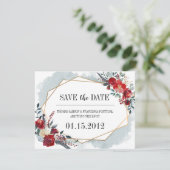 Gouden Geometrische Boho Bloemen Bruiloft Save the Date (Staand voorkant)