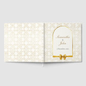 Gouden Geometrische Boog Art Deco Bruiloft Gastenboek (Volledig)