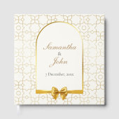 Gouden Geometrische Boog Art Deco Bruiloft Gastenboek (Voorkant)