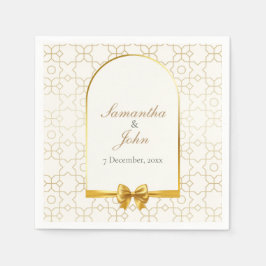 Gouden Geometrische Boog Art Deco Bruiloft Papiere Servet