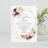 Gouden Geometrische Bordeaux Ro Kaart (Staand voorkant)