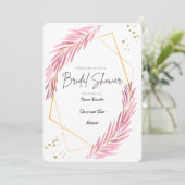 Gouden Geometrische Bruids Douche Uitnodiging (Staand voorkant)