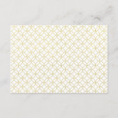 Gouden Geometrische Bruiloft Gast Details Kaart (Achterkant)