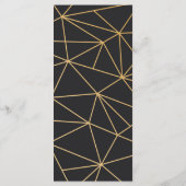Gouden Geometrische Bruiloft Menu (Achterkant)