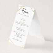 Gouden geometrische bruiloftsreceptie menu tafel b (Voorkant)