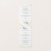 Gouden geometrische bruiloftsreceptie menu tafel b (Buitenkant ongevouwen)