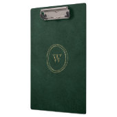 Gouden geometrische cirkels groen monogram klembord (Links)