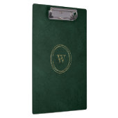 Gouden geometrische cirkels groen monogram klembord (Rechts)
