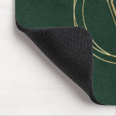 Gouden geometrische cirkels groen monogram muismat (Hoek)