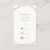 Gouden geometrische dank u klantorders informatiekaartje (Voorkant)