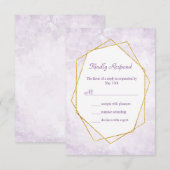 Gouden Geometrische Diamanten Lavendel Trouw-RSVP RSVP Kaartje (Voorkant / Achterkant)