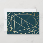 Gouden Geometrische Diamantvormige Wedding RSVP (Achterkant)