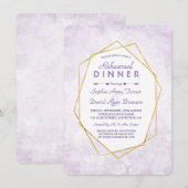 Gouden Geometrische Diamond Lavendel Repetitie Din Kaart (Voorkant / Achterkant)