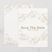 Gouden Geometrische Driehoeken Glam Moderne Opslag Aankondigingskaart (Voorkant / Achterkant)